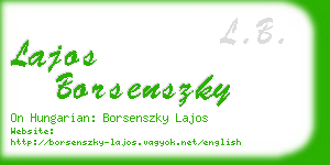 lajos borsenszky business card